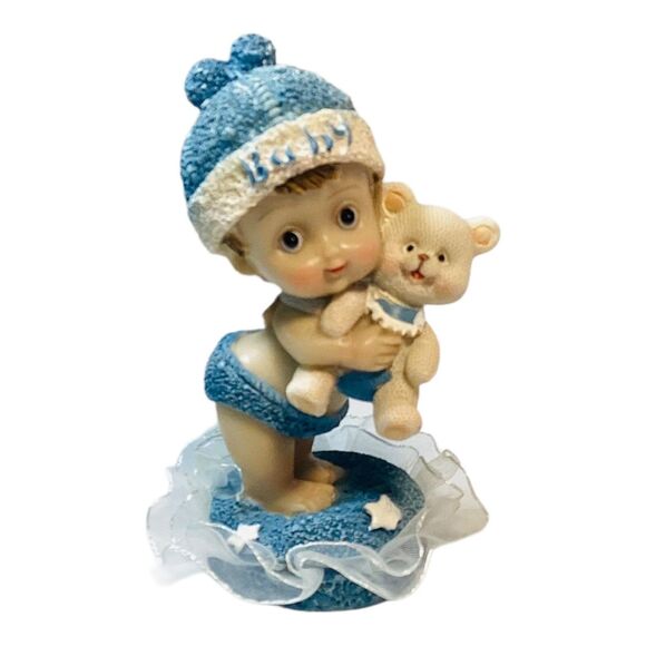 Baby Boy Three Resin Figurines Cake Toppers Baby Decor - Picture 5 of 14